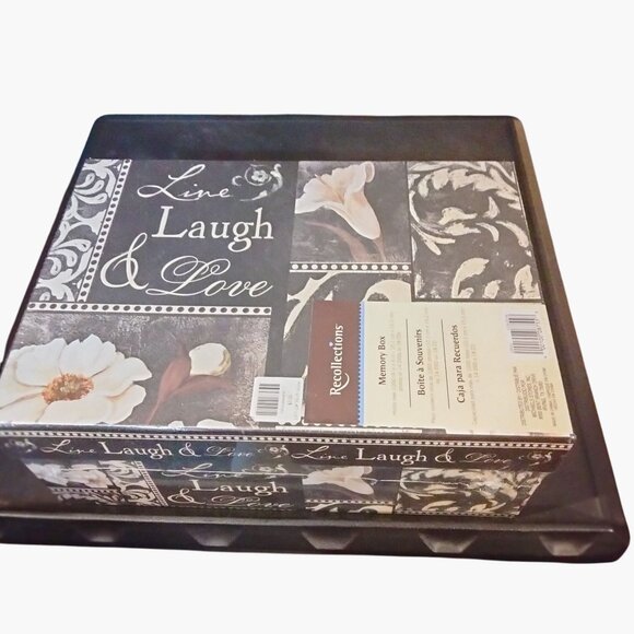 Recollections Live Laugh Love Memory Box Photo Storage Jo Moulton Sagebrush New - Picture 5 of 14